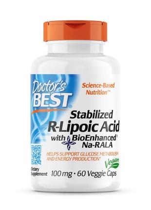 Витамины и минералы Doctor's Best Stabilized R-Lipoic Acid 100...