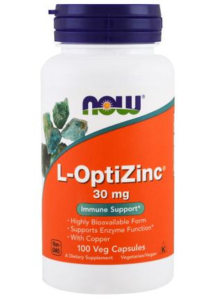 Витамины и минералы NOW L-OptiZinc 30 mg, 100 вегакапсул