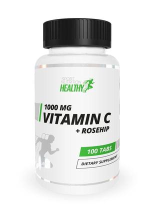 Витамины и минералы Healthy by MST Vitamin C + Rosehips, 100 т...