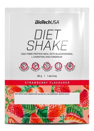 Заменитель питания BioTech Diet Shake, 30 грамм Клубника