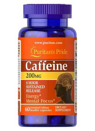 Передтренувальний комплекс Puritan's Pride Caffeine 200 mg, 60...