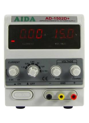 Блок питания AIDA AD-1502D+. 15V. 2A. цифровая индикация. RF и...