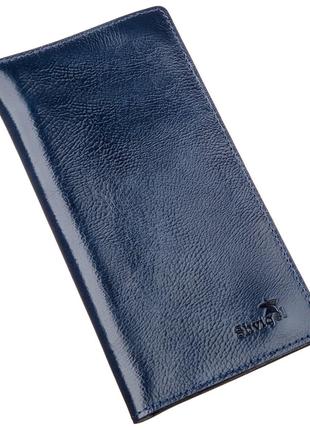 Бумажник унісекс на кнопках шкіряний SHVIGEL 16192 Синій