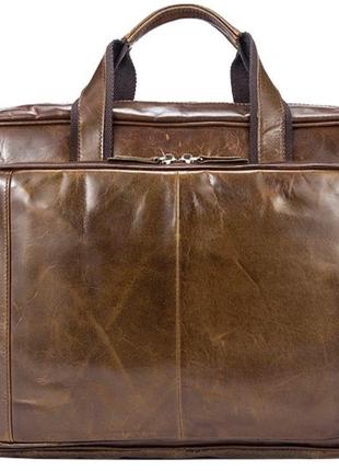 Мужская кожаная сумка Vintage 14769 Коричневая