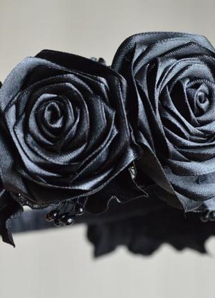 Готический обруч с чёрными розами