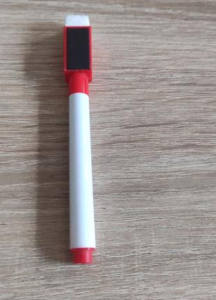 Маркер красный для маркерной доски со встроенной губкой, магнитом