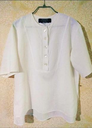 Льняная блуза рубашка белая из льна 100% лён max mara weekend ...