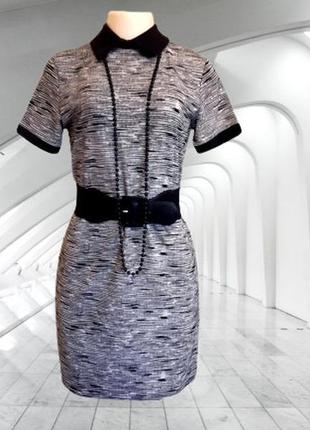 Xs-s серое платье peacocks с черной отделкой, англия
