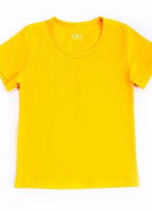 Детская футболка желтая однотонная на рост 98см, 100% хлопок