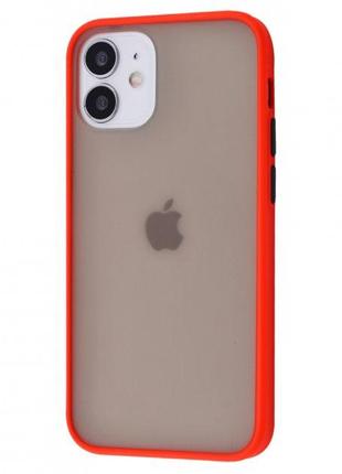 Противоударный матовый чехол для iPhone 12 Красный