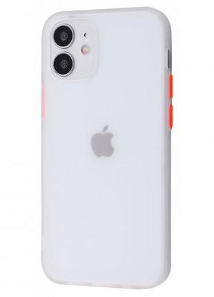 Противоударный матовый чехол для iPhone 12 Белый