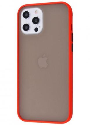Противоударный матовый чехол для iPhone 12 Pro Max Красный