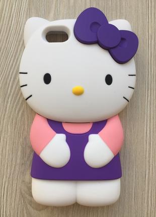 Пластиковый фиолетовый чехол Kitty для Iphone 5/5S