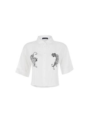 Укороченная рубашка с принтом quzu 21y11313-067