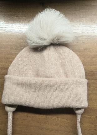 Шапка шапочка с помпоном зимняя