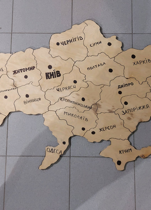 Карта України в дерев'яному стилі