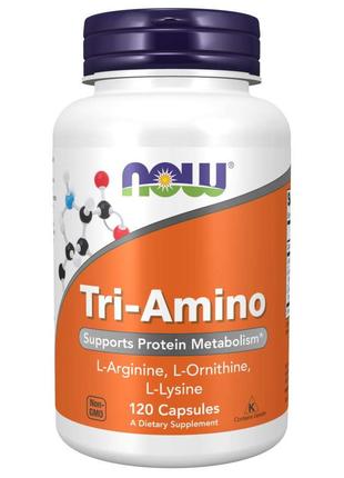 Аминокислота NOW Tri-Amino, 120 капсул