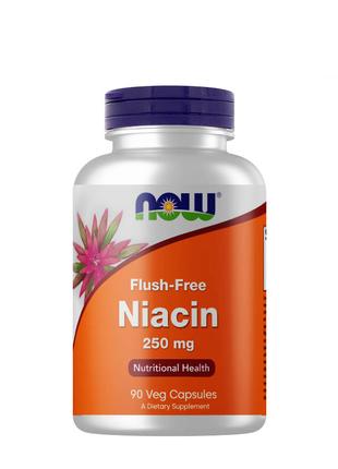 Витамины и минералы NOW Flush-Free Niacin 250 mg, 90 вегакапсул