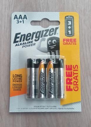 Батарейка лужна Energizer ALKALINE POWER LR03/AAA, блістер 4 шт.