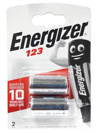 Батарейка литиевая Energizer Lithium Cell CR123A, 3V, блистер 2шт