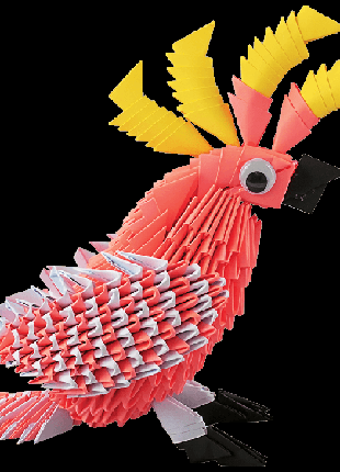 Оригами модульное бумажное птица попугай бумага+инструкция