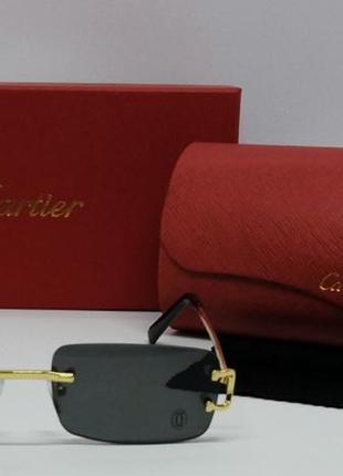 Cartier модные узкие солнцезащитные очки унисекс черные безопр...