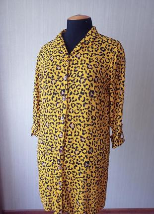 Платье - рубашка. платье в леопардовый принт.
