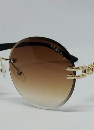 Versace стильные женские солнцезащитные очки коричневый градие...