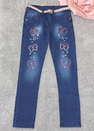 Детские джинсы для девочки "бабочки"