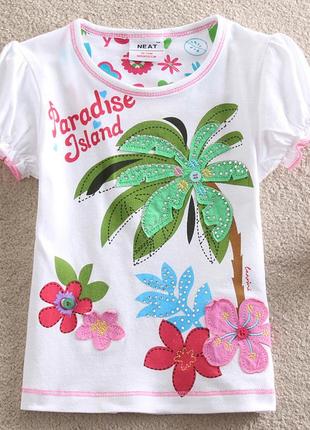 Детская летняя футболка для девочки "парадиз"