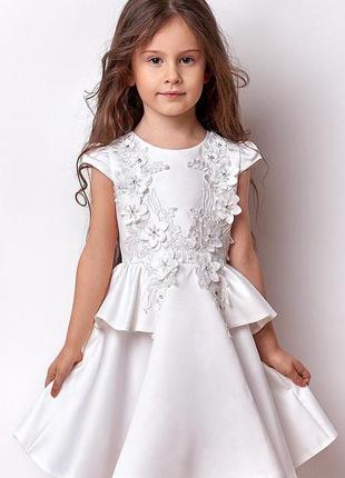Платье для девочки нарядное "белые цветы"