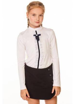 Блуза для девочки трикотажная школьная