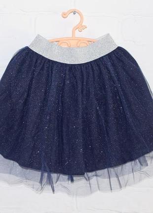 Детская нарядная юбка для девочки синяя