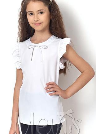 Блуза для девочки с коротким рукавом белая