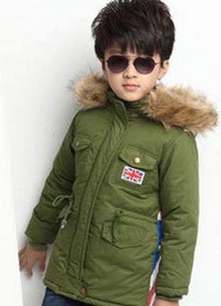 Парка детская демисезонная куртка для мальчика "флаг"