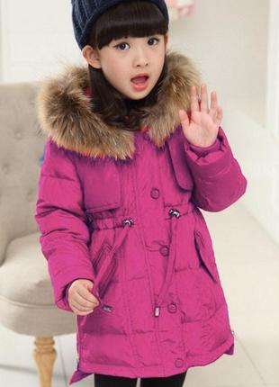 Детская зимняя куртка пуховик на девочку "парка"