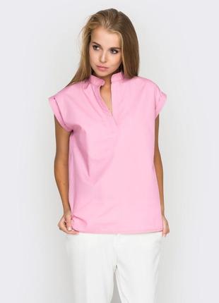 Женская летняя розовая блузка р.44-46