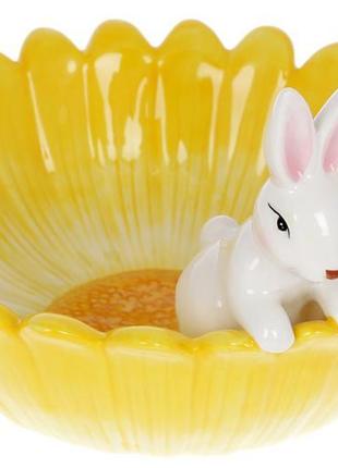 Пиала керамическая "Милые Кролики" Ø21см, жёлтый