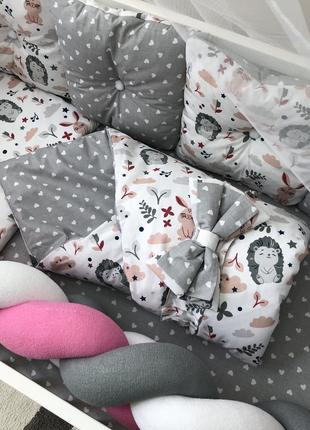 Комплект постельного белья Baby Comfort Fluffy-3 Ёжики 8 элеме...