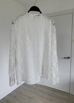 Блуза/кофта біла з мереживом blanco