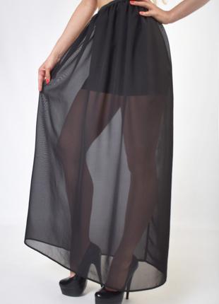 Женская шифоновая юбка в пол, прозрачная Код/Артикул 24 365 XS-S