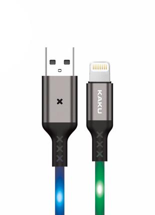 USB кабель с подсветкой Kaku KSC-114 USB - Lightning 1m - Gray