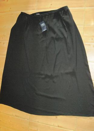 .новая черная юбка "m&s" р. 54 высокий рост. пояс- резинка.
