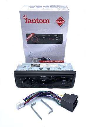 Автомобильная магнитола Fantom 1 DIN FM Black Red USB SD усил....