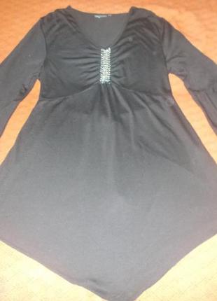Платье  черное с узором из бисера cellbes