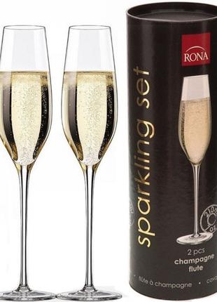 Набор бокалов для вина Rona Sparkling set 210ml тубус 2 бокала...