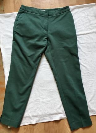 Изумрудные брюки классические зелёные 7/8 длина