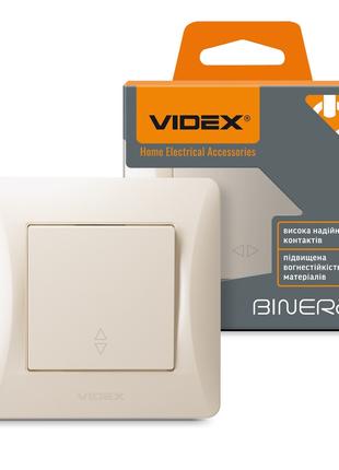 Вимикач одноклавішний прохідний Videx Binera кремовий