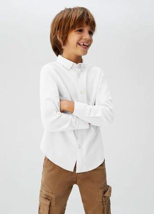 Белая рубашка mango оксфорд для мальчика