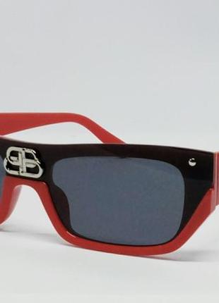 Женские солнцезащитные очки в стиле balenciaga чёрные в красно...